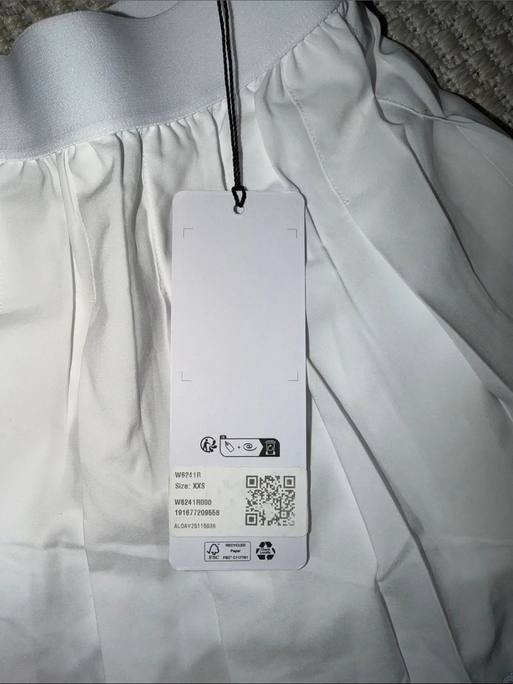 ALO Yoga White Pleated Skater Skirt